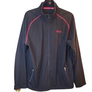 Fila Men's Black with Red Trim Long Sleeve Jacket Size XL